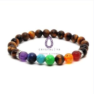 TIGER EYE WITH 7 CHAKRA REGULAR BRACELET